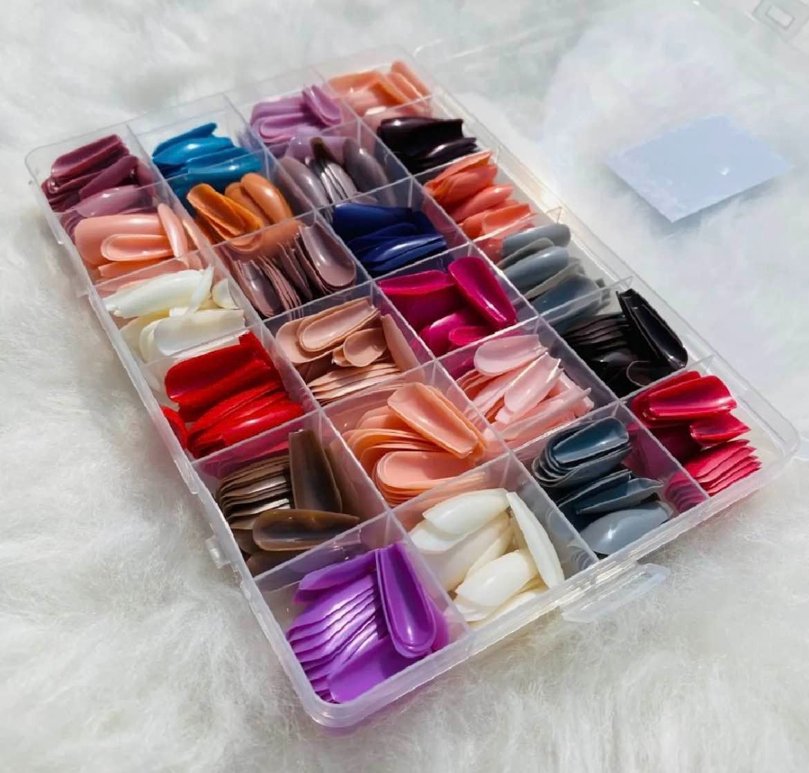 Pack Of 2 576 Pcs Artificial Nails With Free Nail Glue Made Of Abs Plastic In Multicolor buy online in Pakistan