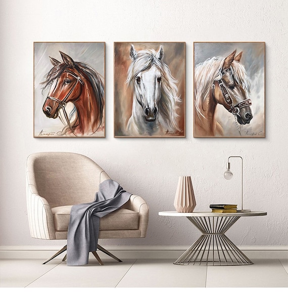3 Pc Horse Wall Décor Photo Tiles | Elegant Design | Self‑Adhesive Double Tape | Size 8x11 | Premium Finish buy online in Pakistan