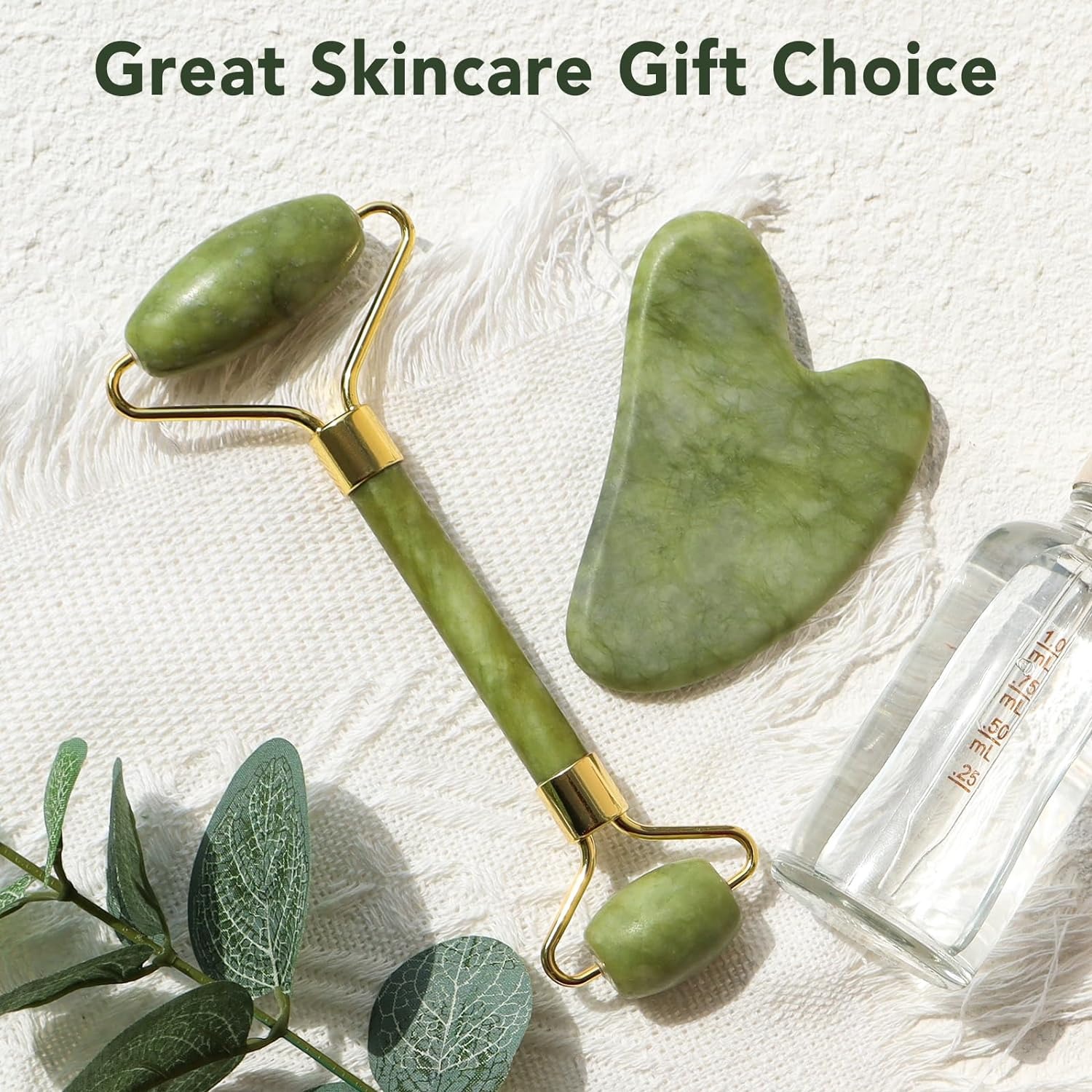 Jade Roller Facial Massager | Manual | With Gua Sha Tool | Natural Skincare | Relax & Refresh buy online in Pakistan