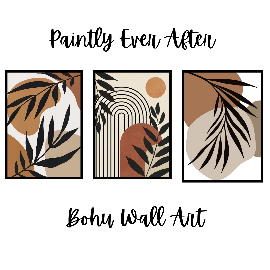 Set of 3 Abstract Botanical Wall Art Frames – 8x11