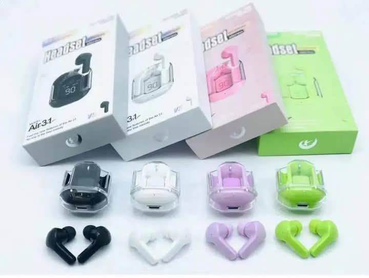 Air 31 Earbuds Wireless Earbuds With Crystal Transparent Case Type C Charging And Bluetooth 5.3 Providing Durable Quality - Random Color view 3
