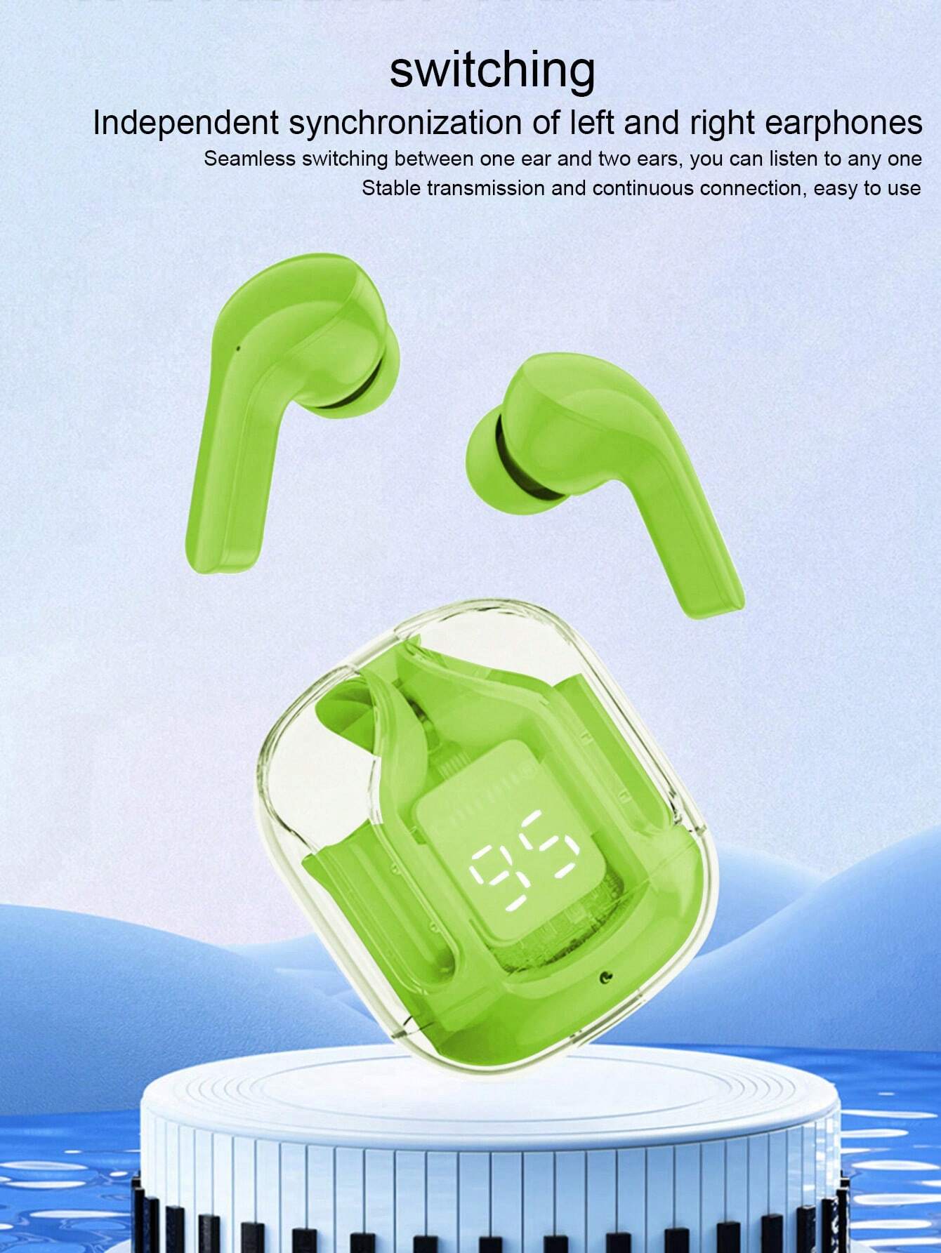 Air 31 Earbuds Wireless Earbuds With Crystal Transparent Case Type C Charging And Bluetooth 5.3 Providing Durable Quality - Random Color view 2
