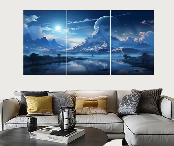 Set of 3 Surreal Landscape Wall Art Frames – 8x11
