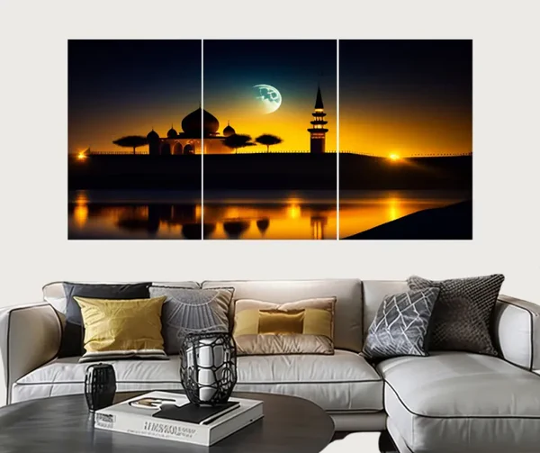Set of 3 Mosque Silhouette Wall Art Frames – 8x11