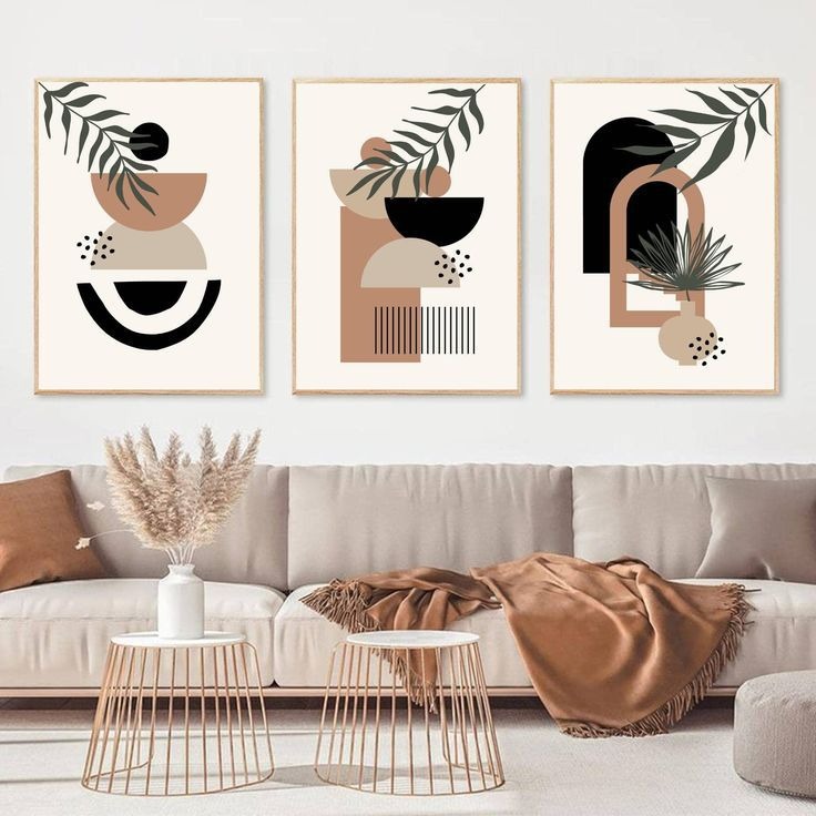Set of 3 Abstract Wall Art Frames – 8x11