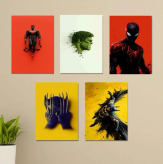 Set Of 3 Sticky Wooden Canvas Frames For Wall Decore Aesthatic Art / Sticky Phototiles For Room Wall Decoration buy online in Pakistan