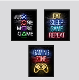 Set Of 3 Sticky Wooden Canvas Frames For Wall Decore Aesthatic Art / Sticky Phototiles For Room Wall Decoration buy online in Pakistan