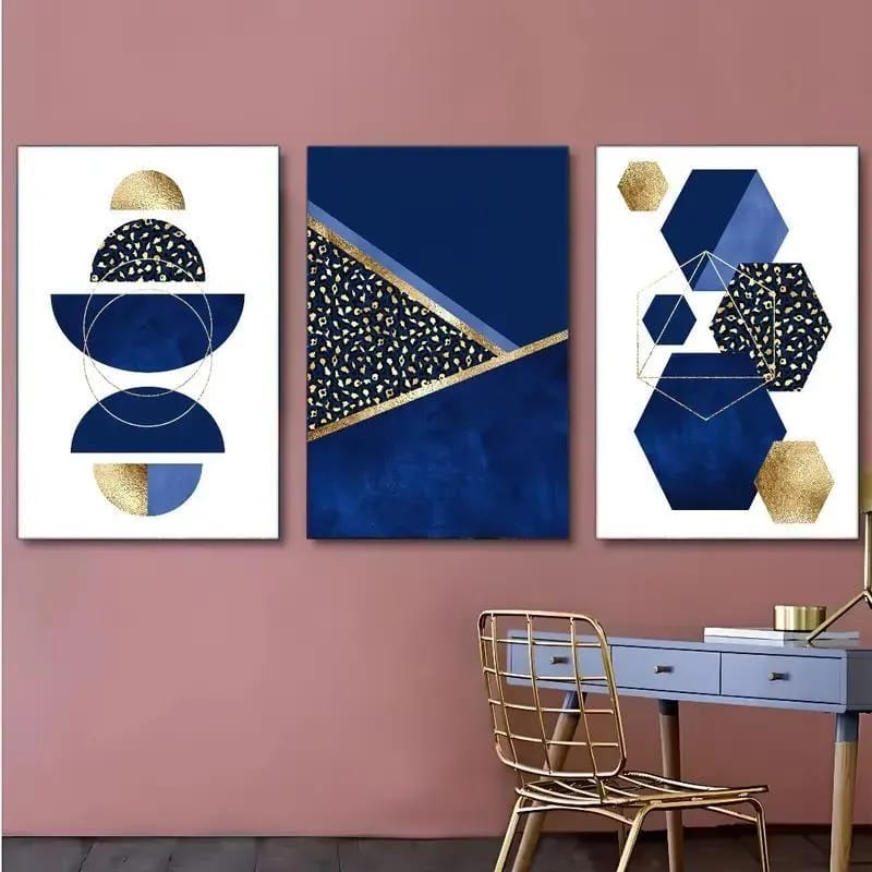 Set Of 3 Sticky Wooden Canvas Frames For Wall Decore Aesthatic Art / Sticky Phototiles For Room Wall Decoration buy online in Pakistan