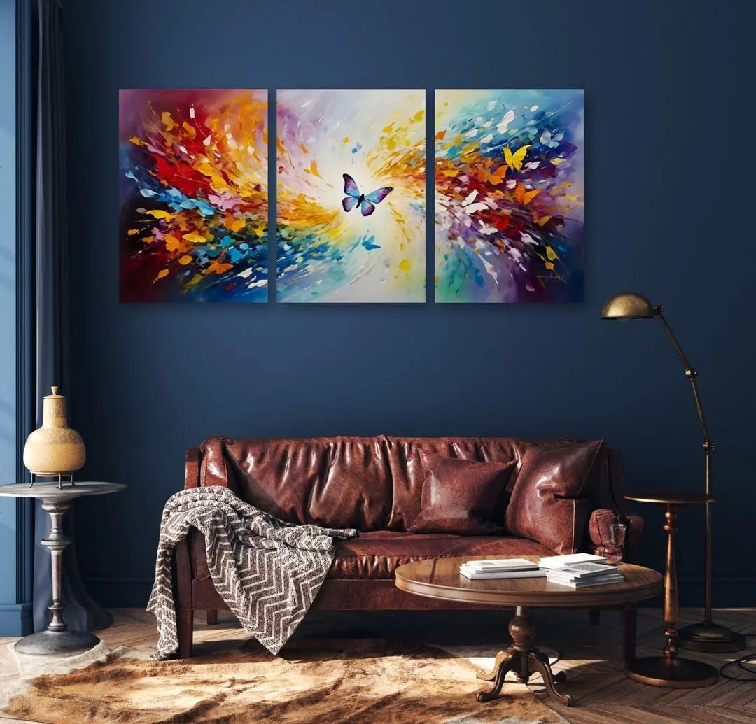 Set Of 3 Sticky Wooden Canvas Frames For Wall Decore Aesthatic Art / Sticky Phototiles For Room Wall Decoration buy online in Pakistan