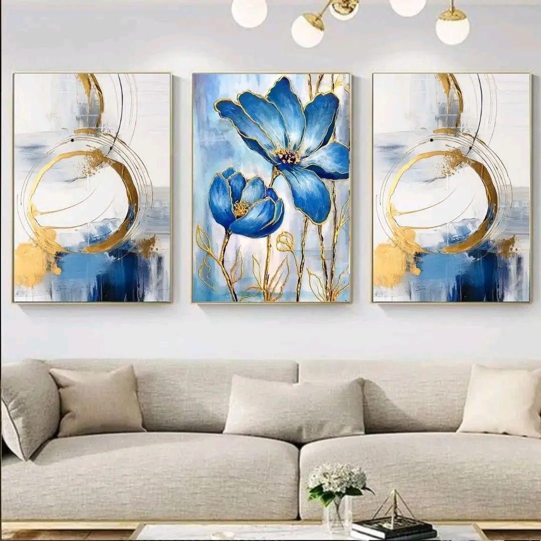 Set Of 3 Sticky Wooden Canvas Frames For Wall Decore Aesthatic Art / Sticky Phototiles For Room Wall Decoration buy online in Pakistan