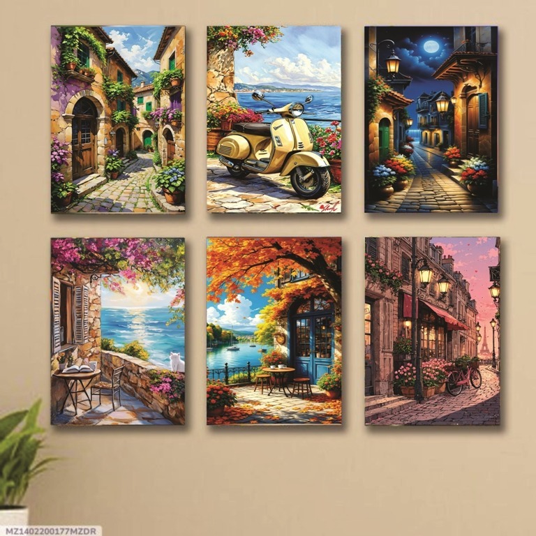 Set of 6 Wall Art Wooden Phototile Frames for Wall Decor buy online in Pakistan