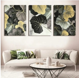 Set Of 3 Sticky Wooden Canvas Frames For Wall Decore Aesthatic Art / Sticky Phototiles For Room Wall Decoration buy online in Pakistan
