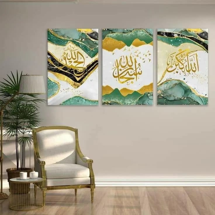 Set Of 3 Sticky Wooden Canvas Frames For Wall Decore Aesthatic Art / Sticky Phototiles For Room Wall Decoration buy online in Pakistan