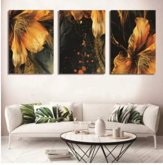 Set Of 3 Sticky Wooden Canvas Frames For Wall Decore Aesthatic Art / Sticky Phototiles For Room Wall Decoration buy online in Pakistan