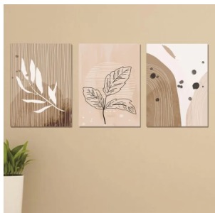 Set Of 3  Art Wooden Frames For Wall Decoration / Sticky Photo Tile buy online in Pakistan