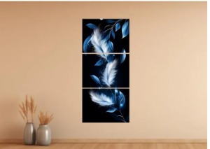 Set Of 3 Leaf Art Wooden Frames For Wall Decoration / Sticky Photo Tiles buy online in Pakistan