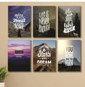 Set of 6 Wooden Wall Art Photo Tile Frames (8×11 Inches) – Spiritual Home & Office Wall Décor buy online in Pakistan