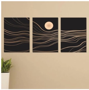 Set of 3 Wall Art Wooden Phototile Frames for Wall Decor buy online in Pakistan