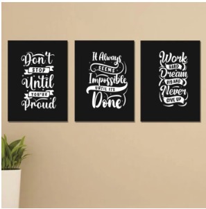 Set of 3 Wooden Photo Tile Wall Art Frames (8×11 Inches) – Premium MDF Spiritual Wall Décor with Easy Stick Back buy online in Pakistan