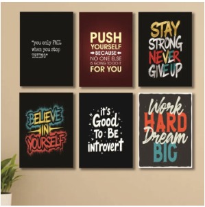 Set of 6 Wooden Photo Tile Wall Art Frames (8×11 Inches) – MDF Spiritual Wall Décor with Easy Stick Back buy online in Pakistan