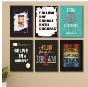 Set of 6 Wooden Photo Tile Wall Art Frames (8×11 Inches) – Premium MDF Spiritual Wall Décor with Easy Stick Back buy online in Pakistan