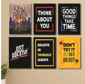 Set Of 6 Wall Art Wooden Phototile Frames For Wall Decor Providing Elegant Spiritual Designs buy online in Pakistan