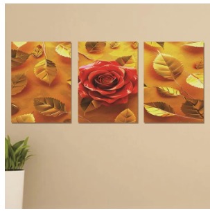 Set of 3 Wooden Photo Tile Wall Art Frames (8×11 Inches) – Premium MDF Spiritual Wall Décor with Easy Stick Back buy online in Pakistan