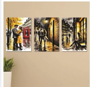 Set Of 3 Wall Art Wooden Phototile Frames For Wall Decor Providing Beautiful Spiritual Designs buy online in Pakistan
