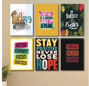Set Of 6 Wall Art Wooden Phototile Frames For Wall Decor Providing Beautiful Designs Everyday Interior Decoration Support buy online in Pakistan