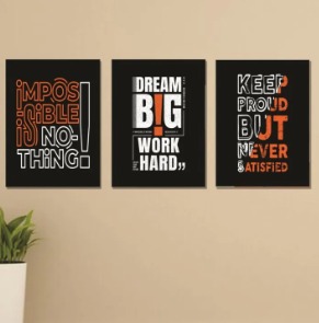 Set of 3 Wooden Photo Tile Wall Art Frames (8×11 Inches) – Premium MDF Spiritual Wall Décor with Easy Stick Back buy online in Pakistan