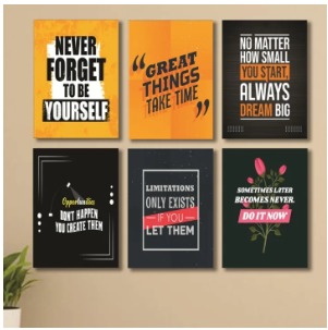 Set of 6 Wooden Photo Tile Wall Art Frames (8×11 Inches) – High-Quality MDF Spiritual Wall Décor with Easy Stick Back buy online in Pakistan