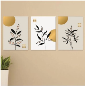 Set of 3 Wooden Wall Art Phototile Frames Spiritual Aura Stylish Home Interior Decor buy online in Pakistan
