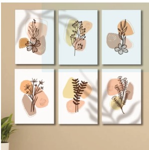 Set of 6 Wall Art Wooden Phototile Frames Spiritual Vibe Elegant Home Interior Wall Decor buy online in Pakistan
