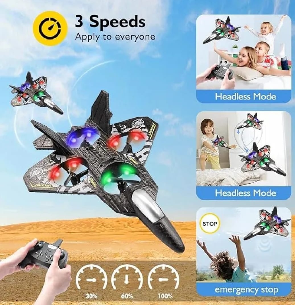 Premium RC Fighter Jet Plane 24G Remote Control Foam Airplane Toy High Speed Glider Stunt Aircraft for Kids Adults thumbnail 4