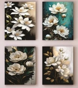 Set Of 4 Wall Art Wooden Phototile Frames For Wall Decor Providing Beautiful Designs buy online in Pakistan
