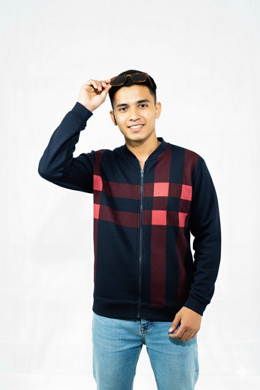 Classic Winter Jacket For Men Zipper Style Stay Warm And Stylish | Comfortable Fleece Material - Buy Online in Pakistan at Zenbu Store (Image 6)