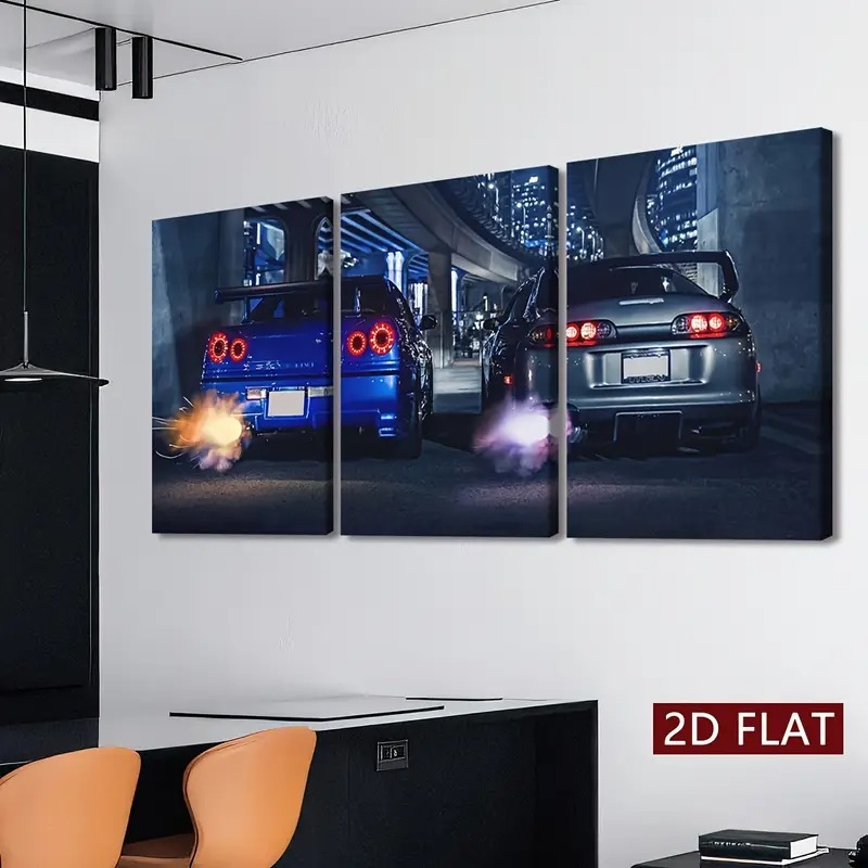 Set of 3 wall art sticky wooden canvas frames for home decore / sticky phototiles buy online in Pakistan