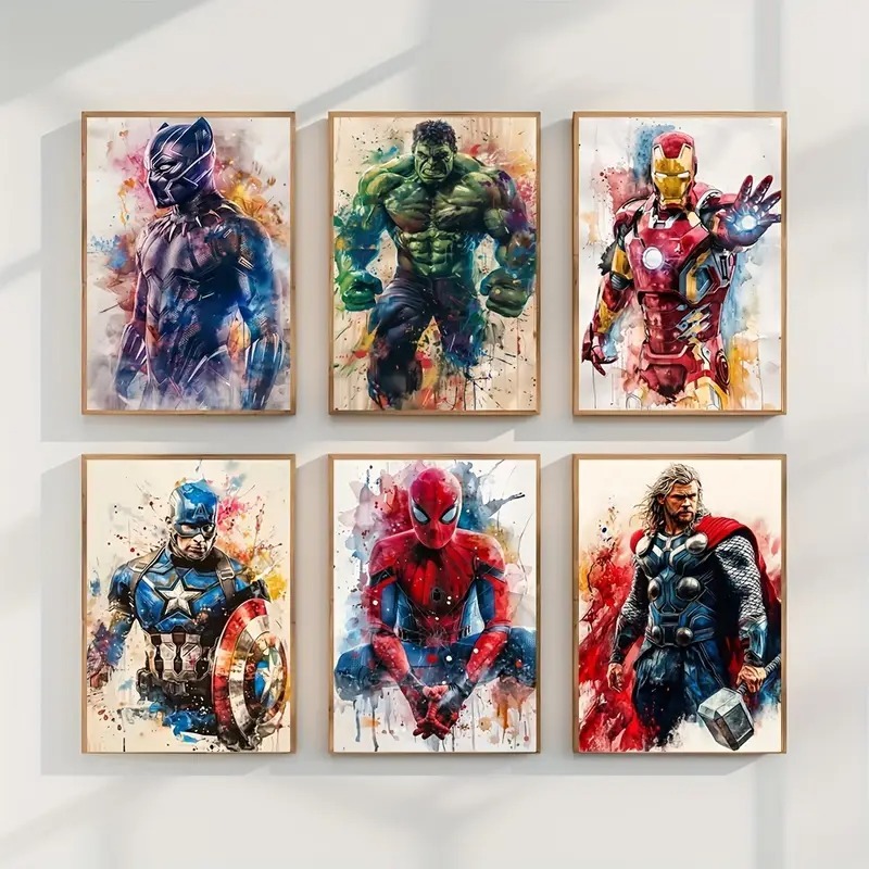 Set of 6 wall art sticky wooden canvas frames for home decore / sticky phototiles buy online in Pakistan