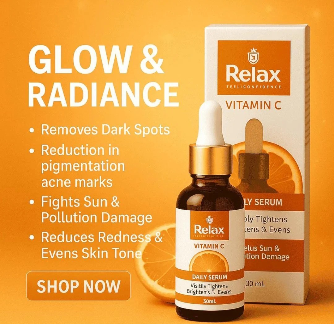 Relax Vitamin C Daily Serum - 30ml | Visibly Brightens, Evens Skin Tone, and Reduces Aging Signs for a Radiant, Youthful Glow buy online in Pakistan