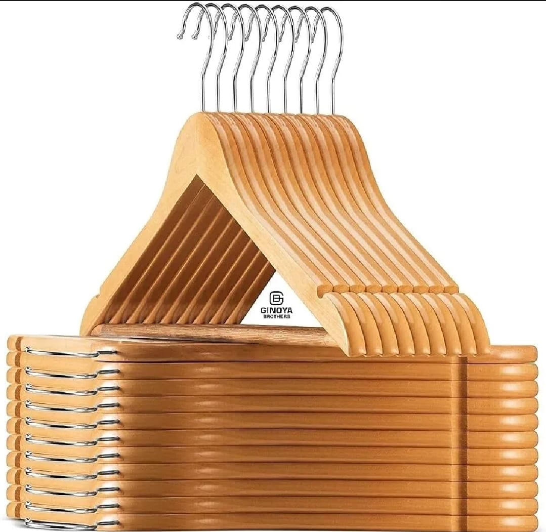1Pc Premium Wooden Clothes Hangers Pack Non Slip Heavy Duty Coat And Suit Hangers With 360 Rotating Hook buy online in Pakistan