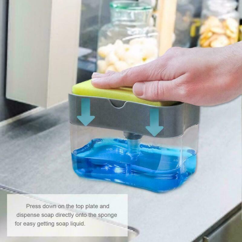 2-in-1 Kitchen Soap Dispenser With Sponge | Soap Pump Holder | Kitchen Dishwashing Soap Holder | Soap Pump Dispenser view 2