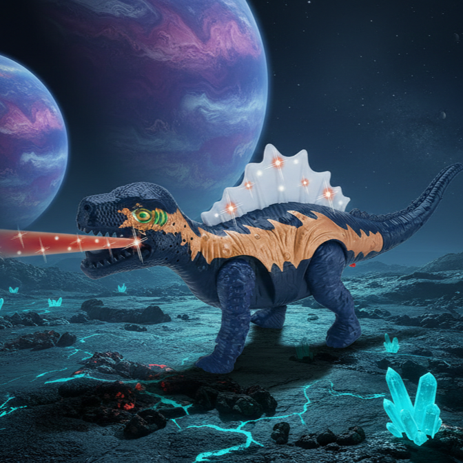 Robotic walking dinosaur figures for toddlers