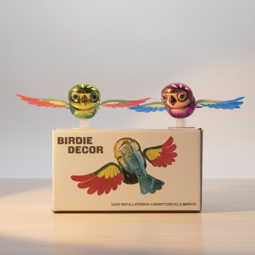 1Pc Birdie Decor Car Mirror Ornament – Flying Bird with Flapping Wings, Easy Installation Dashboard & Handlebar Decor (Random Color) view 3