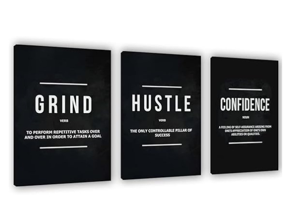 set of 3 Motivational sticky canvas frames for wall decore / sticky phototiles for office and home workplace buy online in Pakistan