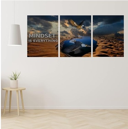 set of 3 Motivational sticky canvas frames for wall decore / sticky phototiles for office and home workplace buy online in Pakistan