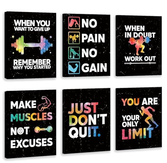 set of 6 Motivational sticky canvas frames for wall decore / sticky phototiles for office and home workplace buy online in Pakistan