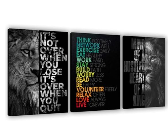set of 3 Motivational sticky canvas frames for wall decore / sticky phototiles for office and home workplace buy online in Pakistan
