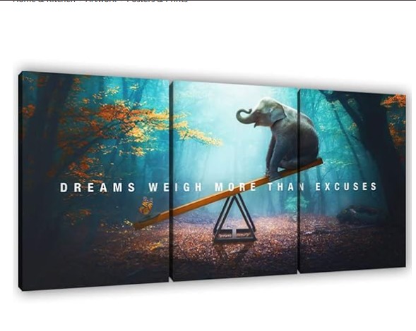 set of 3 Motivational sticky canvas frames for wall decore / sticky phototiles for office and home workplace buy online in Pakistan