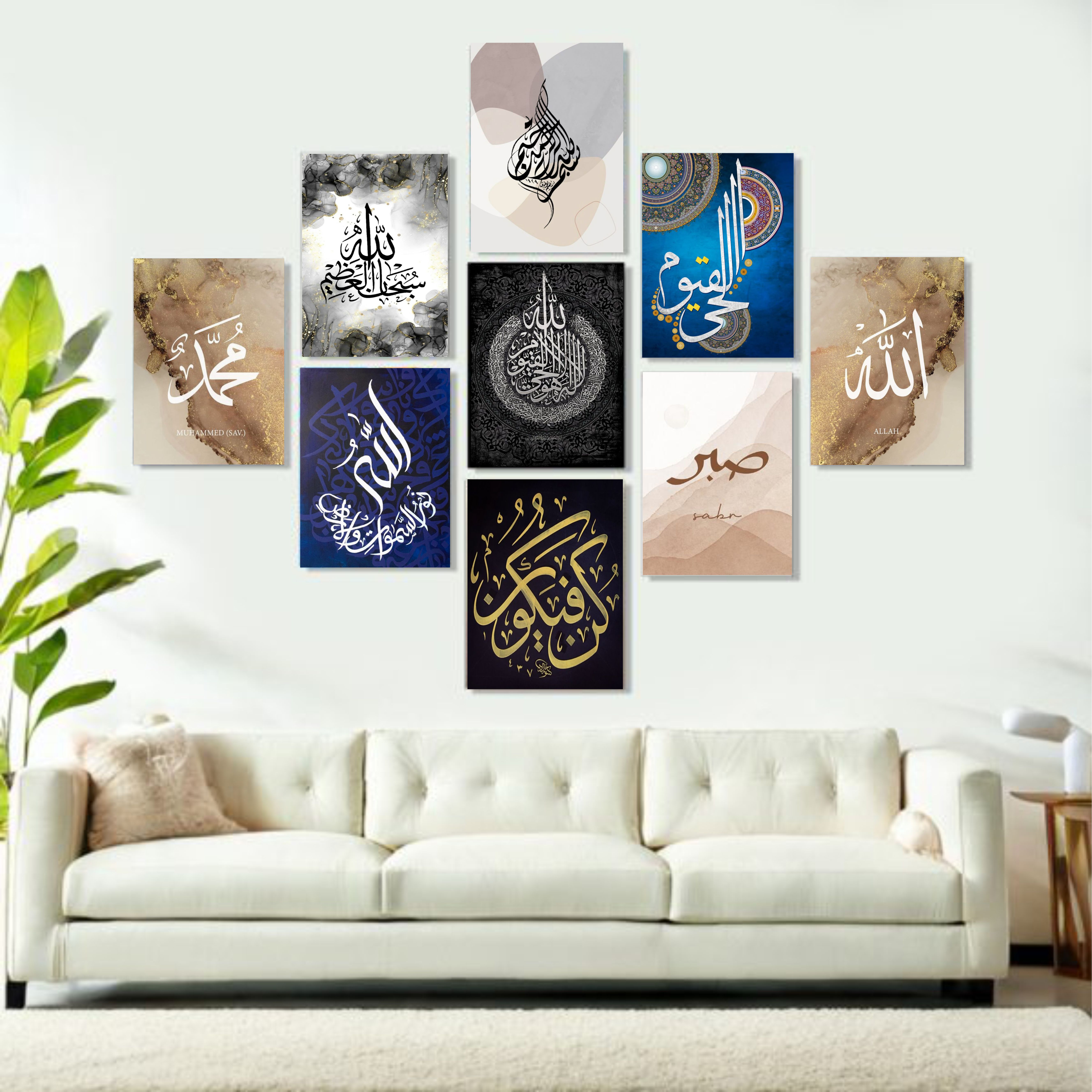 Home Decoration Item 9 Pcs Wall Decor Photo On Wall Canvas Art Decor For Home Easy Set Up With Bothside Tape buy online in Pakistan