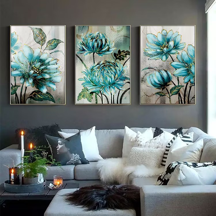 Set of 3 Flower Frame Wall Painting Art for Living Room Bedroom Restaurant Home Decorations buy online in Pakistan